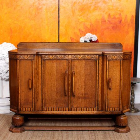 Antikes Art Deco Cocktail-Sideboard aus Eichenholz