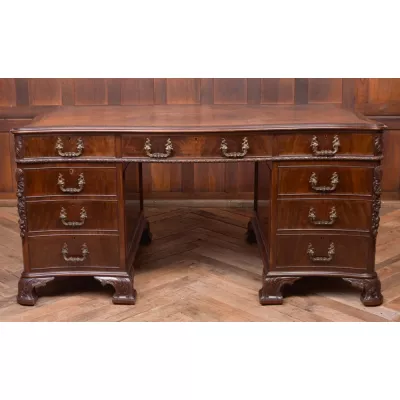 Außergewöhnlicher antiker Schreibtisch, Pedestal Desk, von Gillows, Mahagoni, ca. 1900
