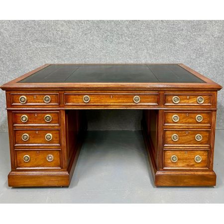 Pedestal Partners Desk in Mahagoni Massivholz victorian antik 1890