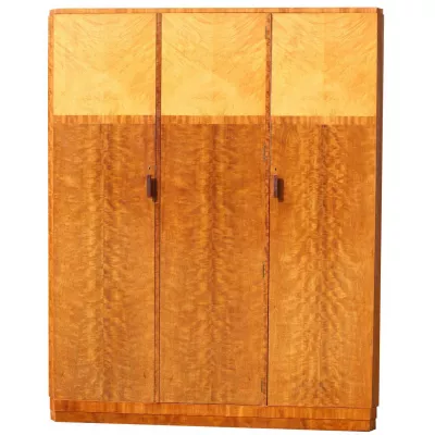 Art-Deco-Dreifach-Kleiderschrank von Maple & Co