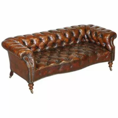 viktorianisches Serpentin Chesterfield-Sofa