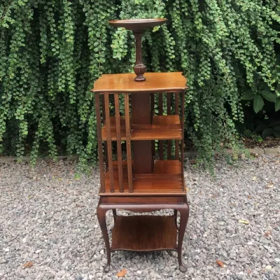 Antikes Revolving Bookcase mit zusätzlicher Ablagefläche, Mahagoni, ca. 1900