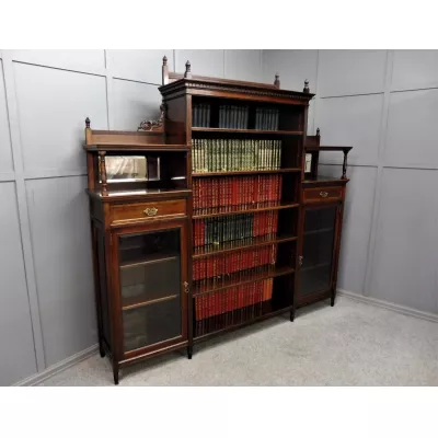 Großes viktorianisches Rosewood Bookcase