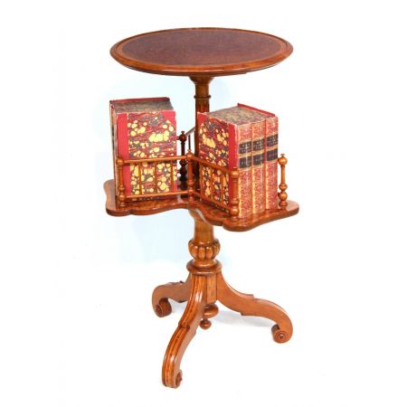 Antiker viktorianischer revolving library table