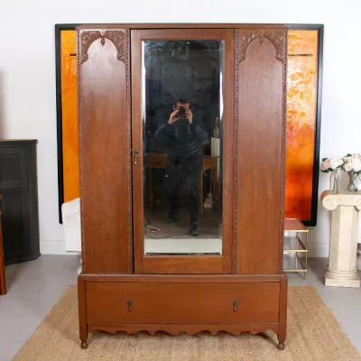 oak wardrobe, antiker Kleiderschrank Massivholz