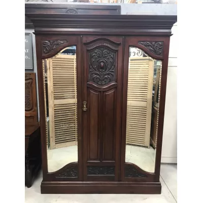 elegant victorian mahogany double wardrobe ca. 1970 Jh.