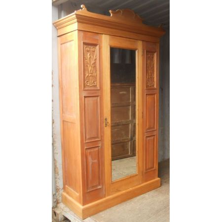 edwardian satin walnut hanging wardrobe ca. 1900 Jh.