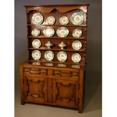 edwardian a very fine quality early 20th century jacobean style dresser and rack ca. 1920 Jh