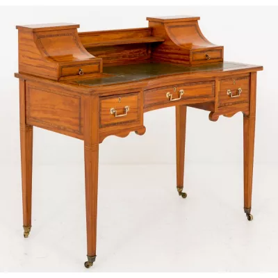 Antiker Carlton House Desk in Seidenholz, ca. 1880