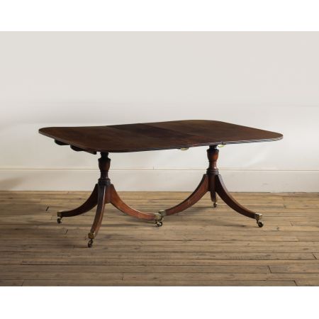 Englischer Twin Pedestal Table/Esstisch, original antik, georgianisch