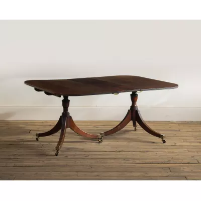 Englischer Twin Pedestal Table/Esstisch, original antik, georgianisch