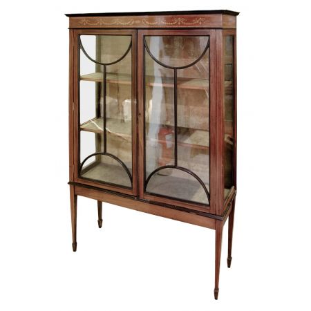 Edwardianische Intarsien Vitrine