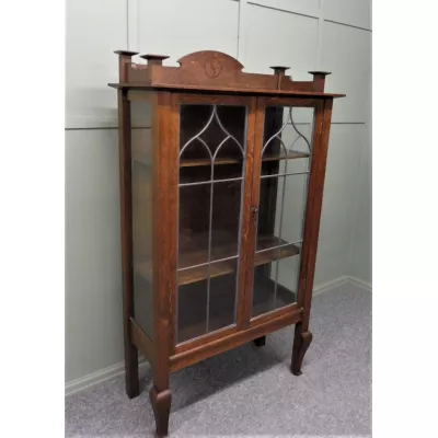 Antike Vitrine aus Eichenholz