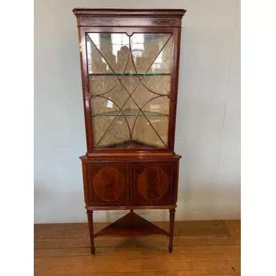 Antiker edwardianischer Eckschrank aus Mahagoni