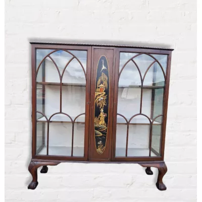 Antike edwardianische Bowfront Vitrine, gebogene Front, ca. 1900