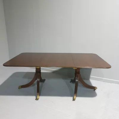 Antiker Mahagoni Two Pillar Table, englisch, ca. 1910