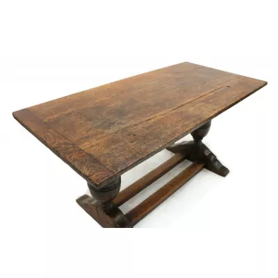 Antiker jakobinischer Revival Eichen Esstisch, ca. 1880
