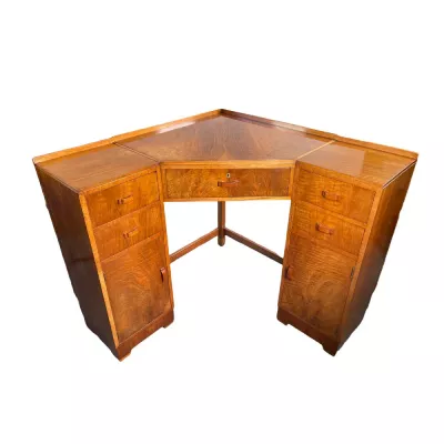 Art Déco Eck-Schreibtisch nach der Art von Heals