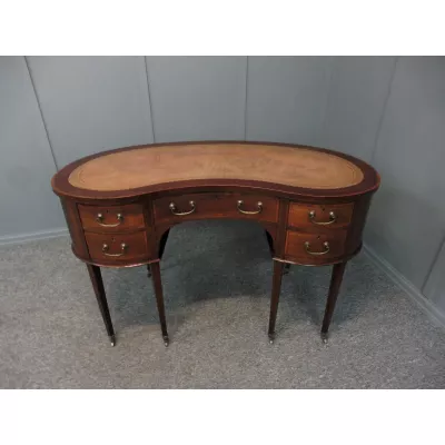 Intarsierter edwardian Kidney Desk