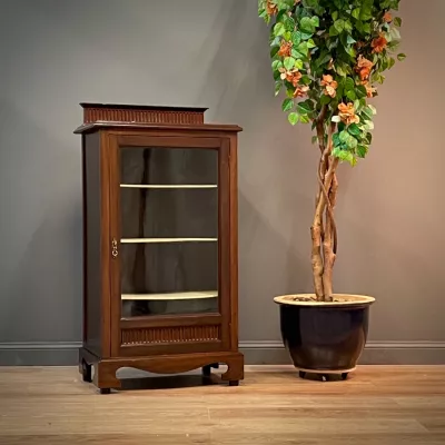 Antiker englischer Vitrinenschrank / display cabinet aus Massivholz