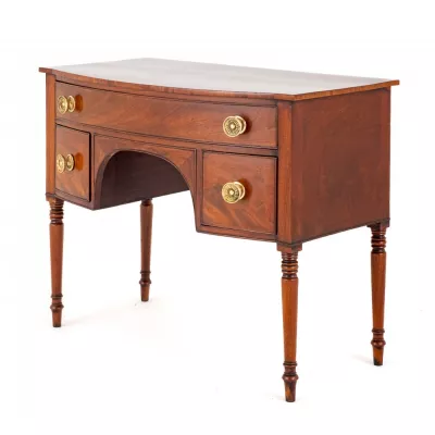 Englisches Regency Sideboard aus Massivholz mit Bow Front