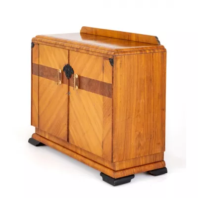 Englisches Art Déco Sideboard aus Nussbaum Massivholz