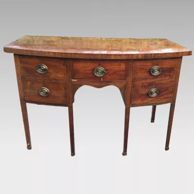 Englisches georgianisches Bowfront Sideboard aus massivem Mahagoniholz