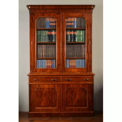 Antikes englisches Bookcase / Bücherregal aus Mahagoni