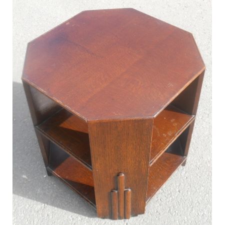 deco oak octagonal top coffee table