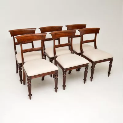 Sechs englische antike Dining Chairs / Stühle aus massivem Mahagoni