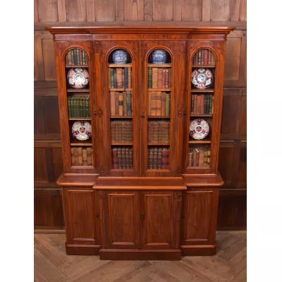 Viktorianisches Bücherregal aus Mahagoni Massivholz