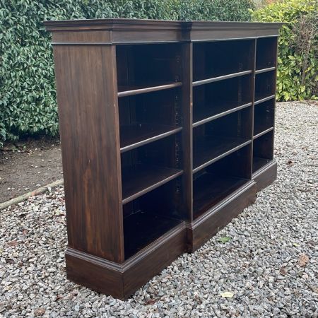 Antikes edwardian open bookcase/ offenes Bücherregal/ breakfront aus Mahagoni