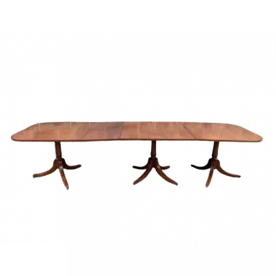 Antiker Mahagoni triple pillar Esstisch
