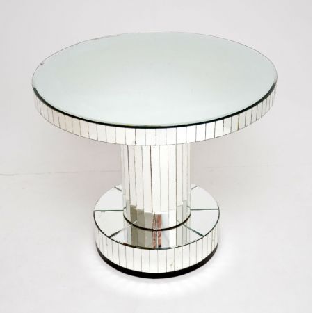 verspiegelter Glas Couchtisch / coffee table im Art Deco Stil