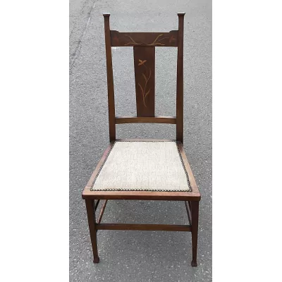 Mahagoni Stuhl / single chair im Art Nouveau Stil mit Intarsien