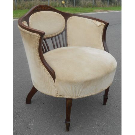 Mahagoni Stuhl / tub armchair aus der Edwardianischen Epoche mit Intarsien