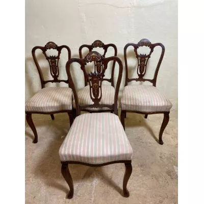 Set aus vier antiken Stühlen / salon chairs aus der Viktorianischen Epoche