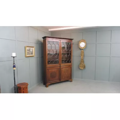 Antiker georgianischer Bücherschrank / Vitrine aus Mahagoniholz