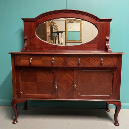 Antikes Edwardianisches Sideboard mit Spiegel