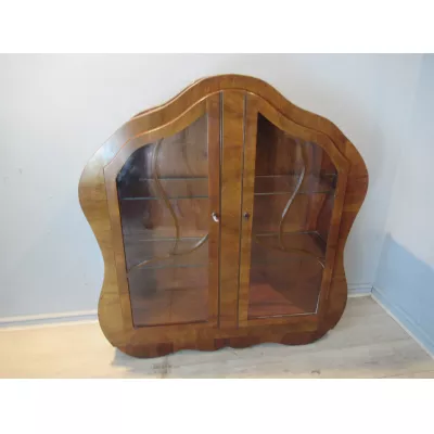 Art Deco Vitrine / Schrank aus Nussbaumholz