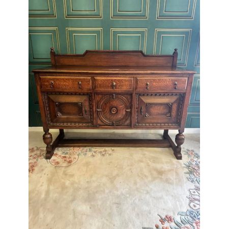 Antikes Sideboard aus Eiche / solid vintage oak gallery back sideboard