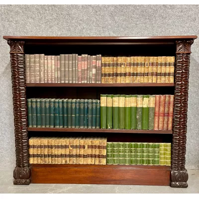 Kunstvolles viktorianisches Bücherregal / open bookcase aus Mahagoni