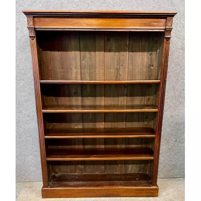 Antikes Edwardianisches Bücherregal / open bookcase aus Mahagoni verstellbar