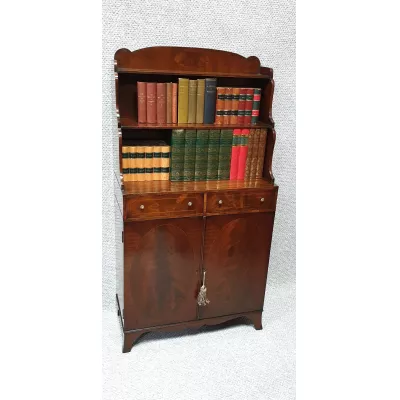 Antikes Bücherregal, waterfall bookcase aus Mahagoni
