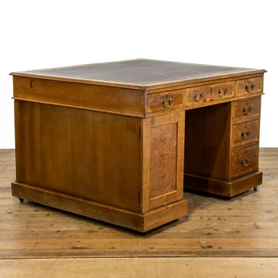 Antiker Eichenholz Partnerschreibtisch / partnersdesk aus der viktorianischen Epoche