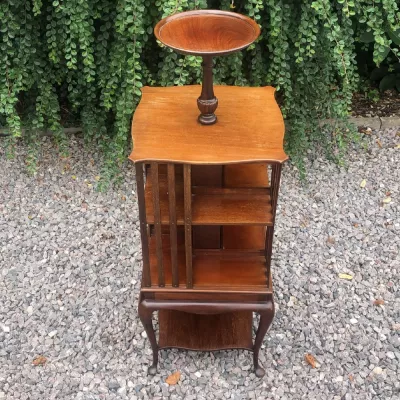 Antikes Edwardianisches revolving bookcase / drehbares Bücherregal aus Mahagoni