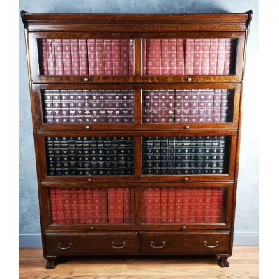Antiker Globe Wernicke Bücherschrank / library bookcase aus Eichenholz von Gunn