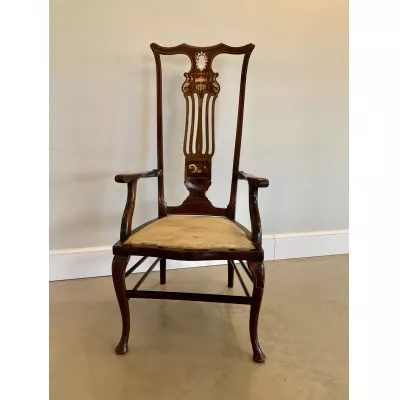 hochwertigen Edwardianischen Armsessel aus Mahagoni