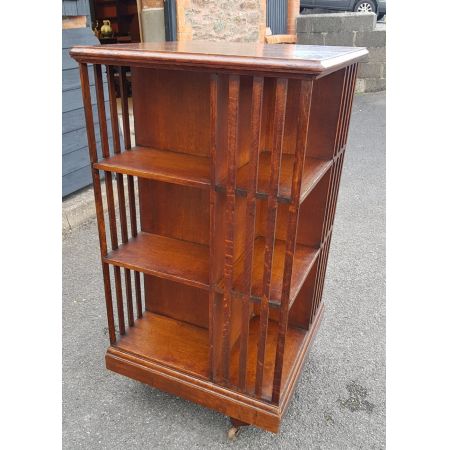 Antikes Edwardianisches revolving bookcase / drehbares Bücherregal aus Eiche