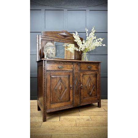 Antikes Eichen Sideboard mit Spiegel